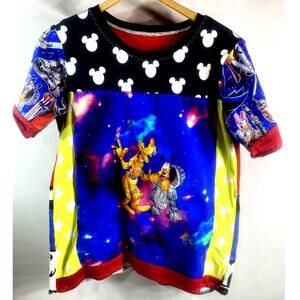 Homemade Disney Mickey Mouse T-Shirt Women’s Medium 38 One of a Kind Graphic Tee